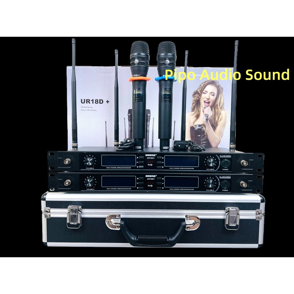 MIC WIRELESS SHURE UR18D+ 2 MIC PEGANG INCLUDE HARDCASE ur 18d+ ur 18 d+