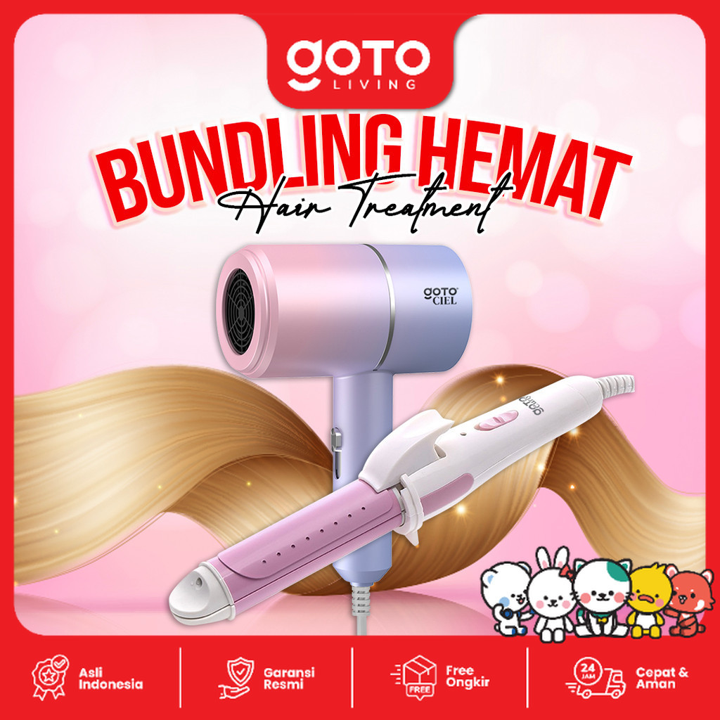 [Bundling Hemat] Goto Hair Dryer Pengering Rambut + Catokan Rambut Curly 2 in 1