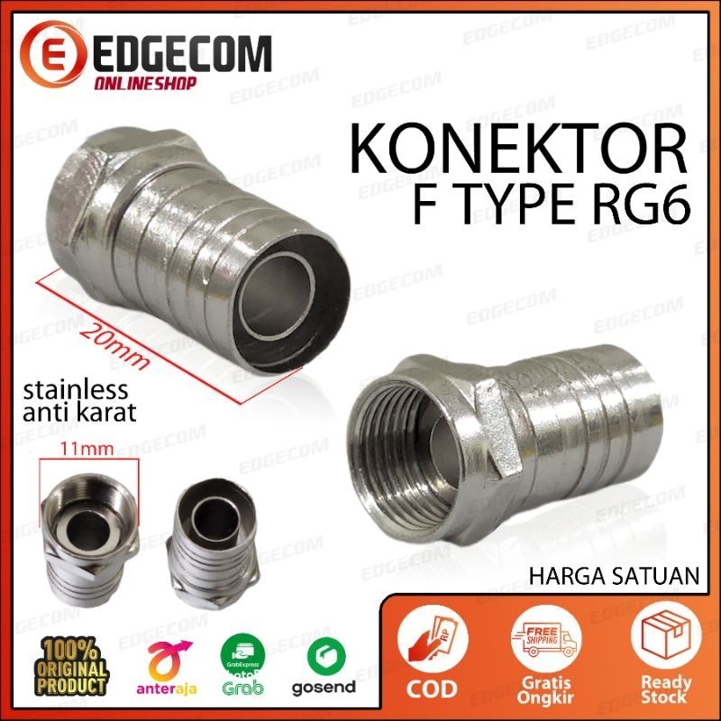 Konektor F Male Crimp Untuk RG6