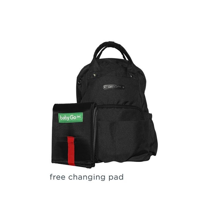 [ LUCIAMO ]BabyGO Inc Luna Diaper Bag - Black
