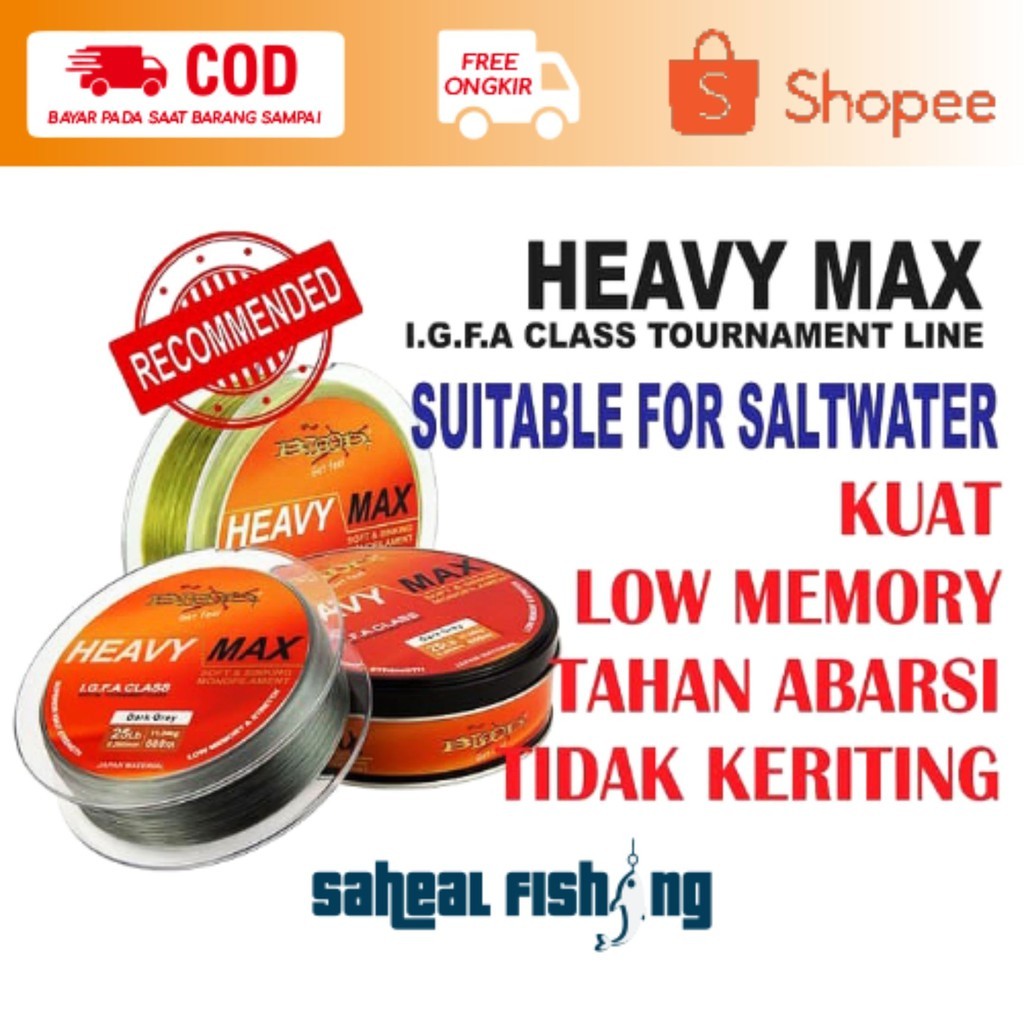 Senar Pancing Laut Blood-X Heavy Max - Dark Grey / Moss Green / Transparent