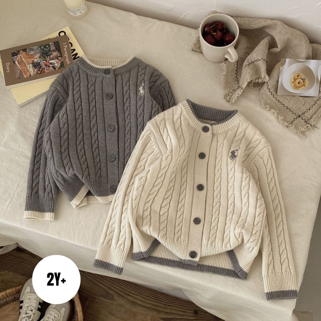 ( TOP3097 / TOP3098 ) Cardigan outer sweater atasan anak perempuan / laki laki - knitted rajut - pol