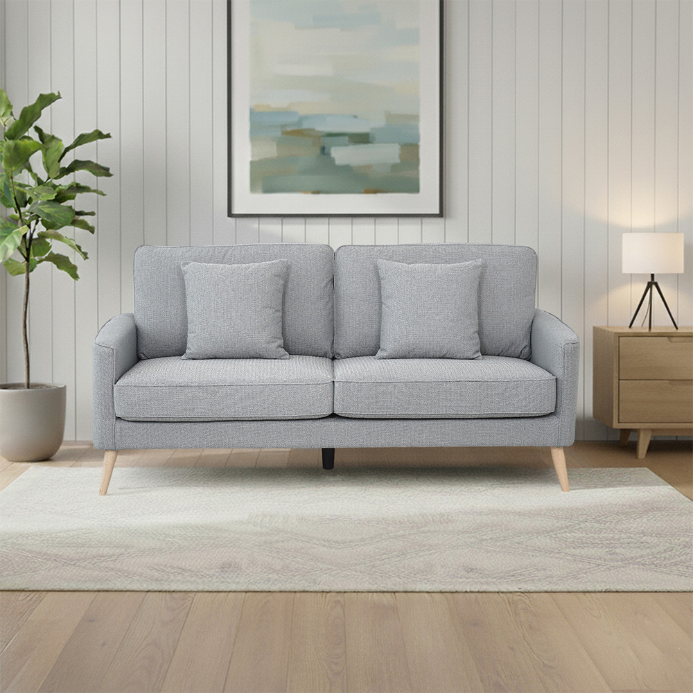 Informa Nordia Neo Alamo Sofa Fabric 3 Seater - Abu-Abu Sofa Ruang Tamu Kursi Sofa Sofa Minimalis Ku