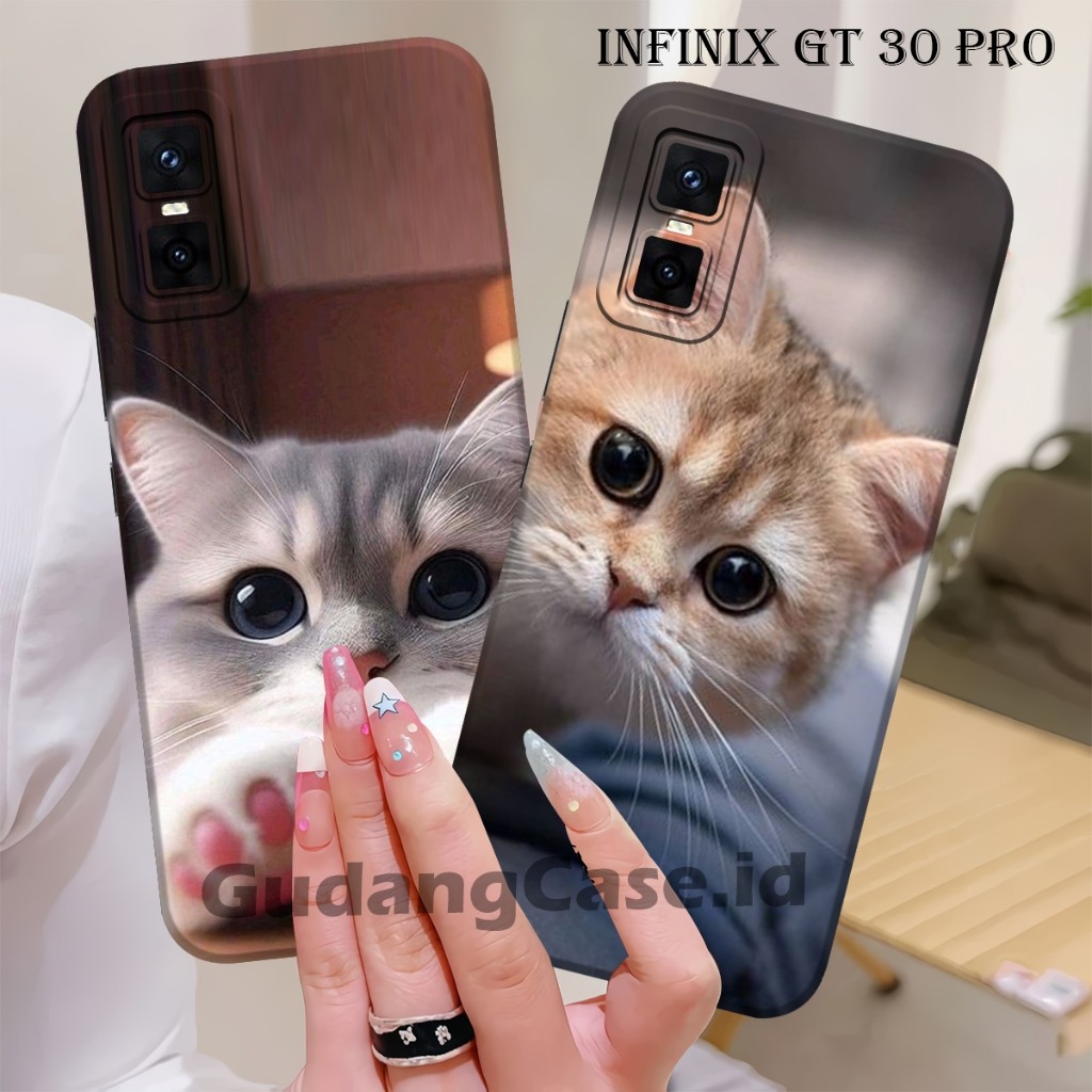 Casing Hp Infinix GT 30 Pro / GT 20 Pro / GT 10 Pro Softcase Lentur Pelindung Kamera Motif Kucing