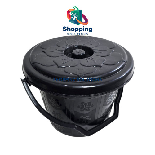 Ember Gagang Tutup Bulat Plastik 5 Liter Premium Black APP Kicthenware