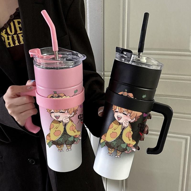 Tumbler Demon Slayer Zenitsu Agatsuma Botol Minum Aesthetic CUP 1200 ML Kopi Stainless Steel Vacuum 