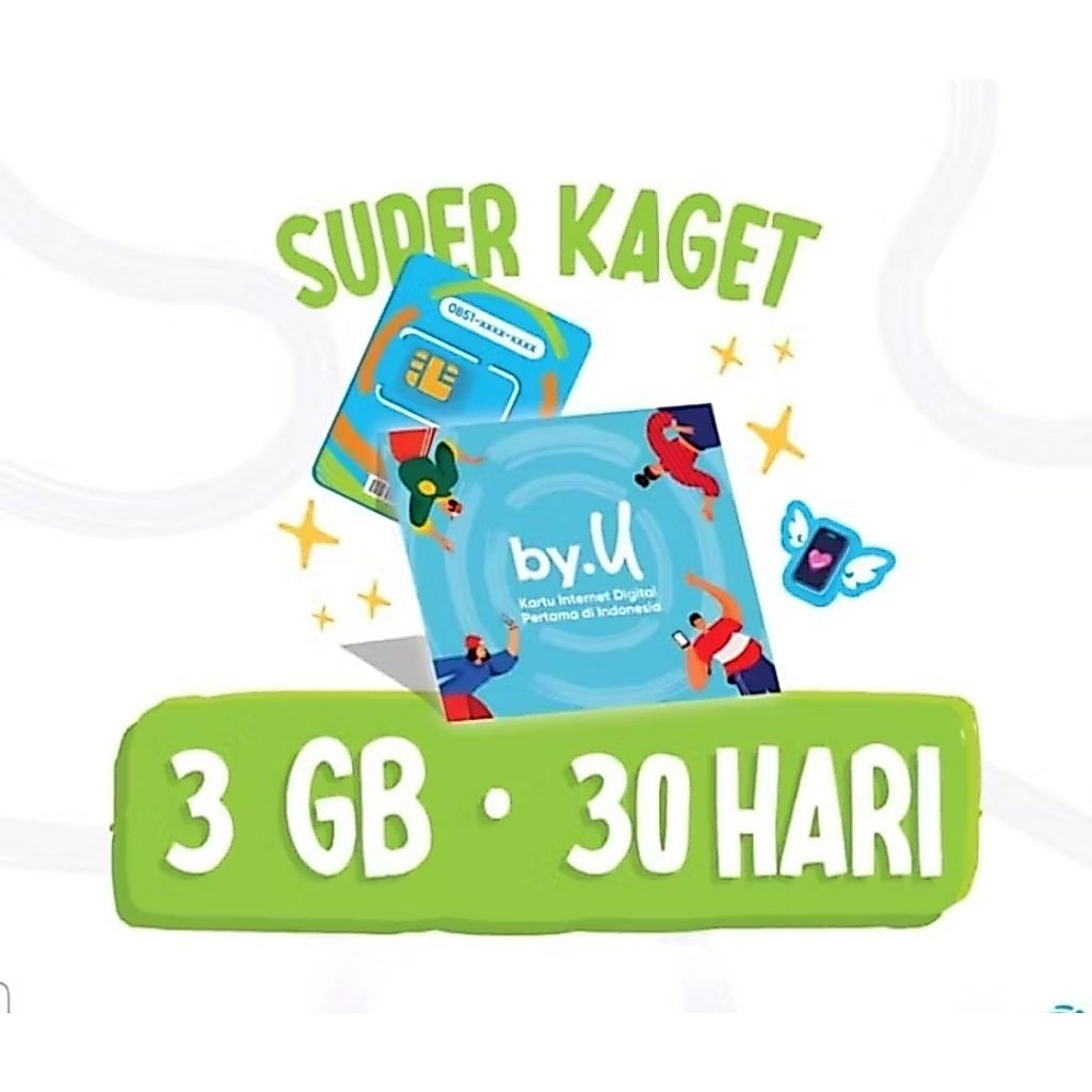 KARTU DATA BY U 3GB BY.U 3GB KUOTA NASIONAL SEGEL  Grosir