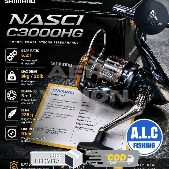 reel pancing Shimano Nasci FD 2025 2500HG C3000 C3000HG gulungan pancing terbaru - C3000HG