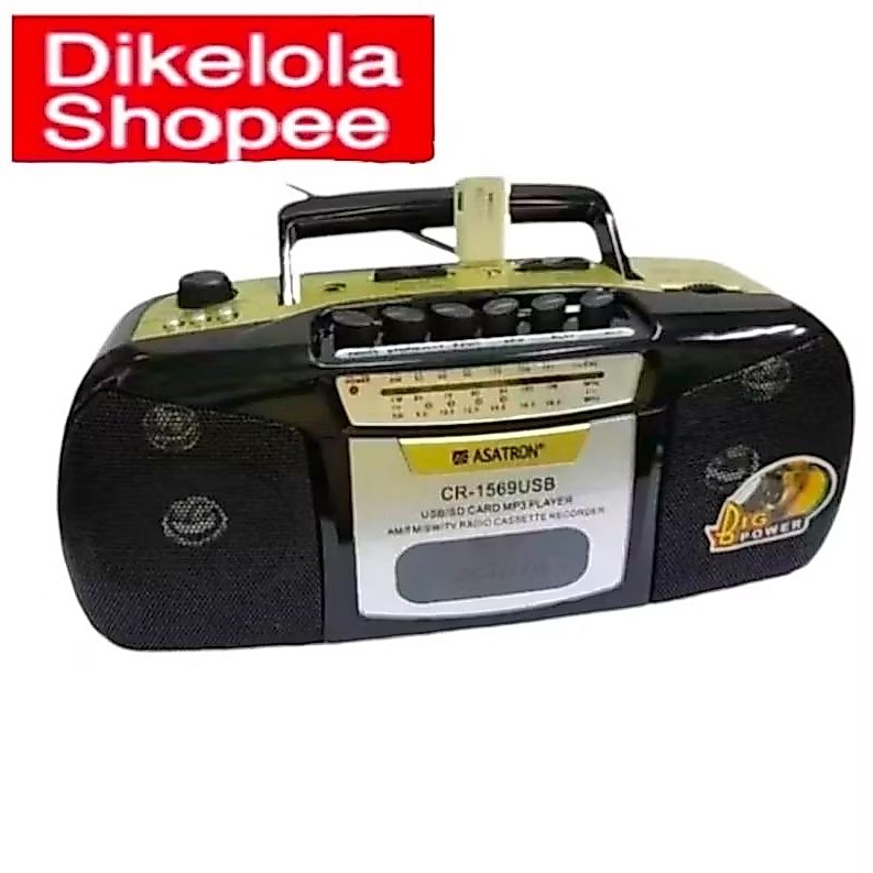 RADIO KASET RADIO BESAR ASATRON 1569usb /1569usb ORIGINAL RADIO AM FM SW TV RADIO KASET