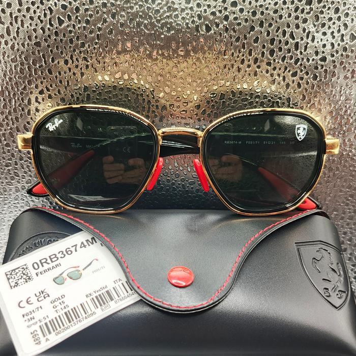 Kacamata Original Rāybān RB3674M Scuderia Ferrari Black Gold