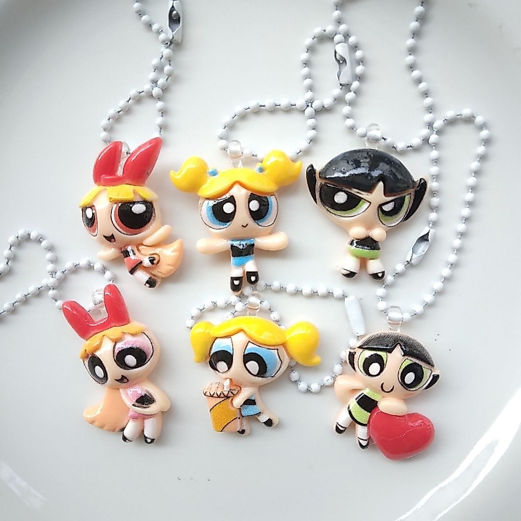 Gantungan Kunci Resin Power Puff Girls Gantungan Tas Power Puff Girls Keychain Power Puff Girls Lucu