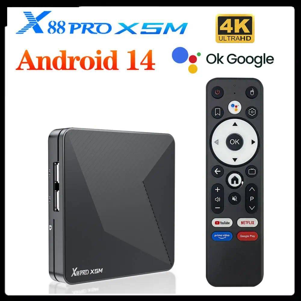 X88 Pro X5M TV Box Android 14 Amlogic S905X5M (S905A) Quadcore 4K HDR Mea Player Dual Wifi BT50 Set 