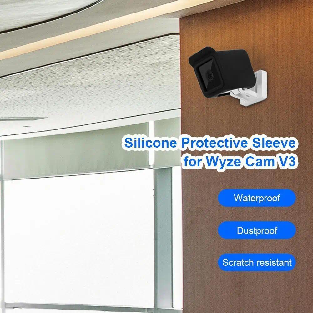 2pcs Surveillance Camera  Waterproof Silicone Case Replacement for Wyze Cam V3  Camera Protective Co