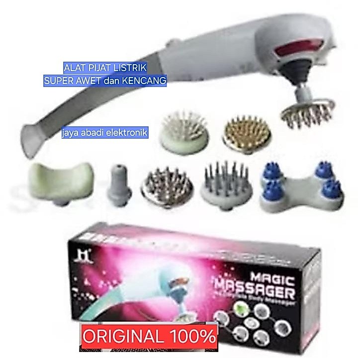 H118 MESIN MASSAGE ORI 100% LISTRIK ELEKTRIK TERAPI MAGIC MASSAGER 8 in 1 Multifunction titik akupre