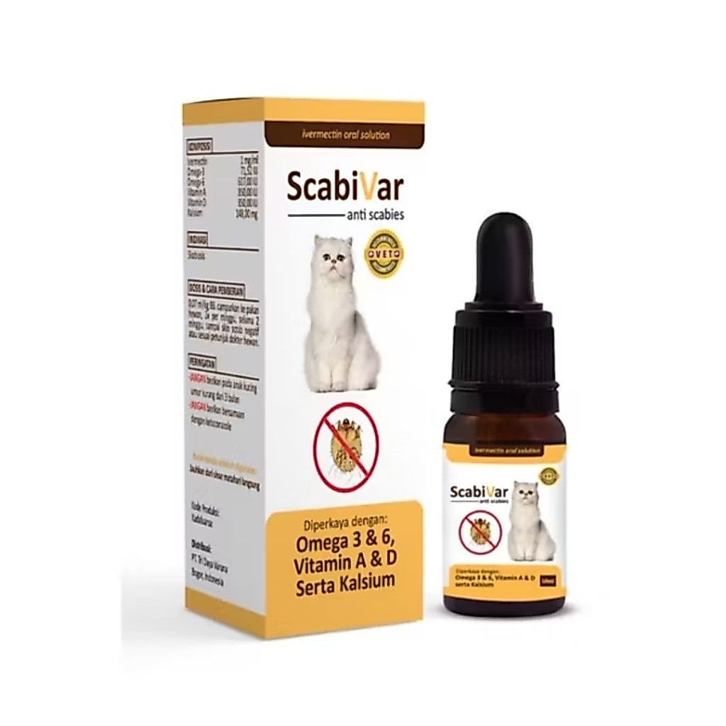 Scabivar Anti Scabies Sirup Scabies Kucing Anti Scabies Kucing 10ml