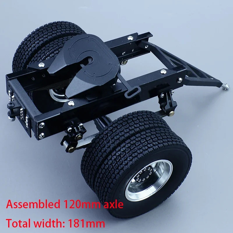 Trailer 1&2 As Roda Berbahan Logam dengan Roda Kelima Traksi untuk Truk RC Tamiya 1/14 SCANIA 770S V