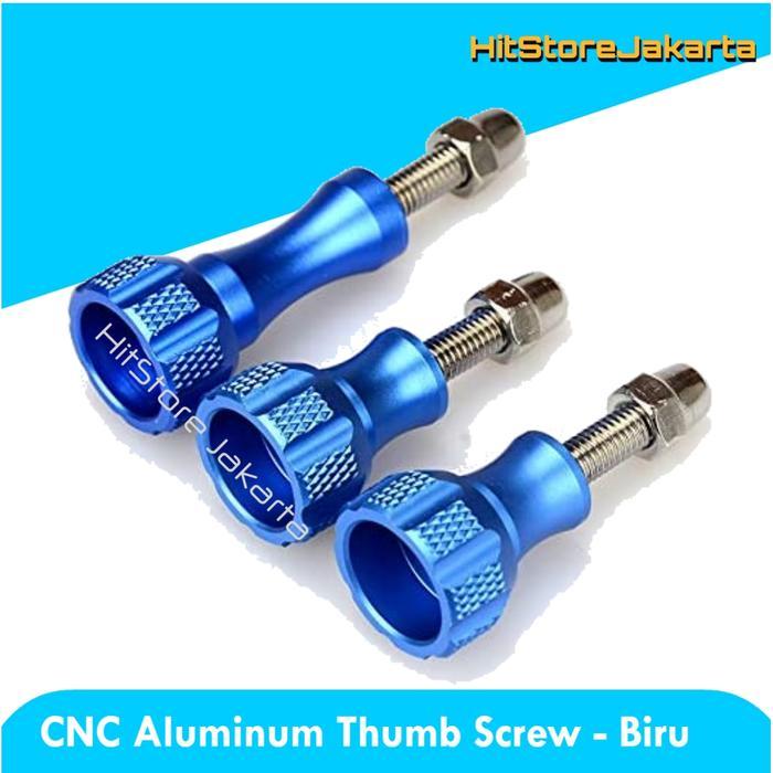 Colorful Aluminium Thumb Knob Stainless Bolt Nut Screw for Action Cam Thumb Screw - Biru