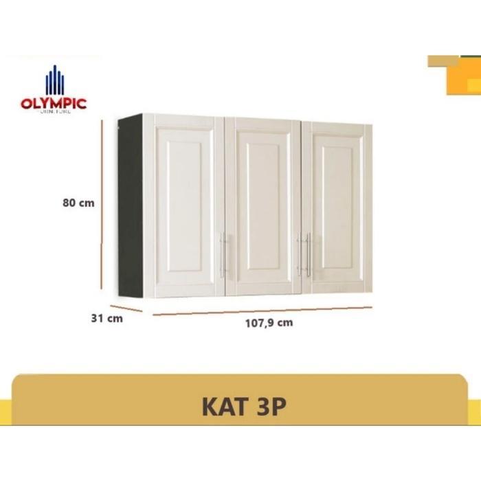 Rak Dapur Gantung 3Pintu Atas Lemari Dapur Kitchen Set MUTIARA - Pintu Panel