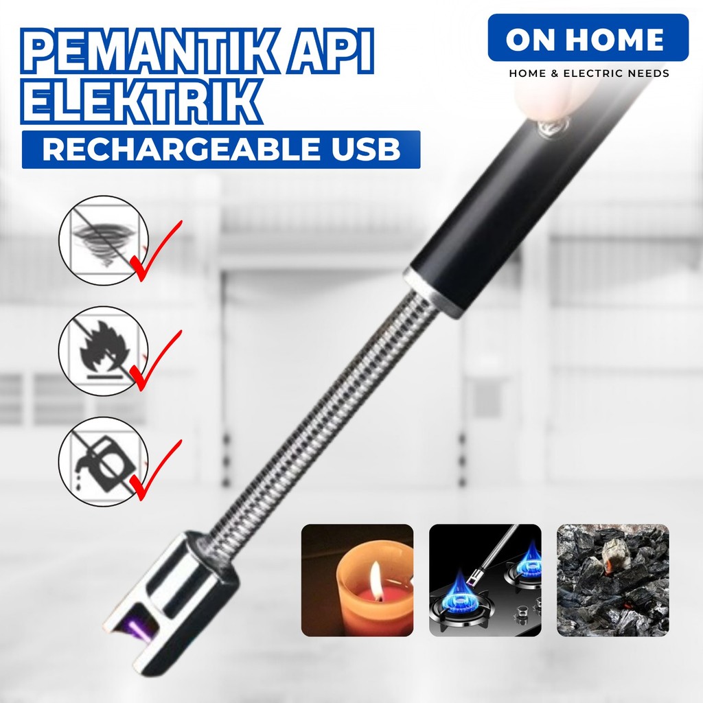Pemantik Api Elektrik USB Rechargeable Pemantik Api Kompor Gas Pemantik Kompor Portable Korek Kompor