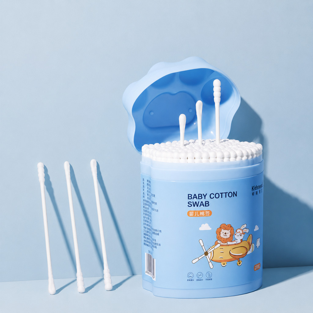 Baby Cotton Bud 2-in-1 Spiral & Spoon Head | Cotton Swab Anak Premium 200pcs