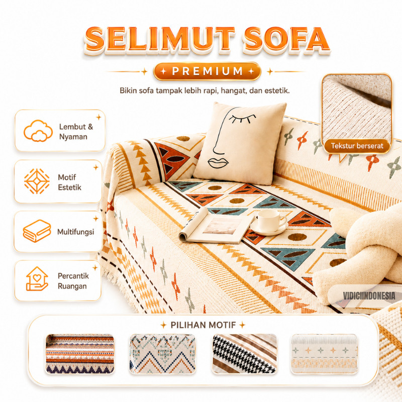 Alas Sofa Selimut Sofa Cover Sofa Penutup Sofa Lucu Estetik Sarung Selimut Sofa