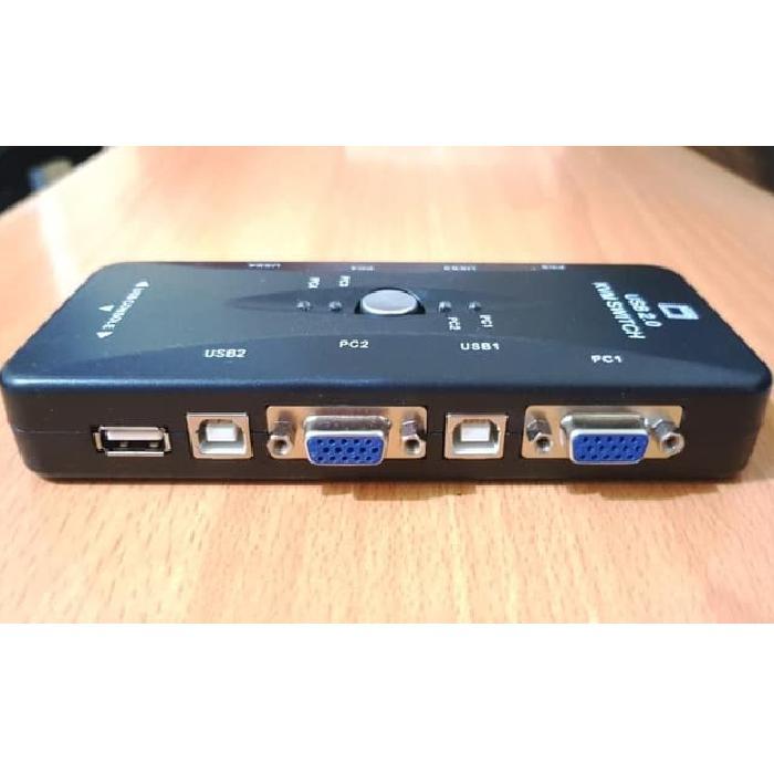 KVM SWITCH 4 PORT USB Alat untuk 1 Keyboard ke 4 Monitor VGA 4 Pc Komputer ke 1 Monitor