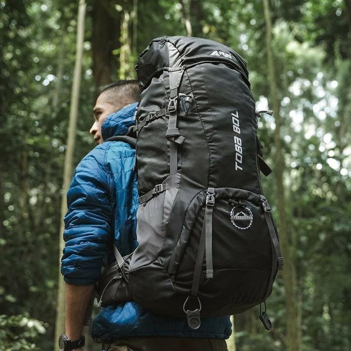 TAS CARRIER GUNUNG RANSEL AREI TOBA 80L TAS CARRIER GUNUNG AREI ORI - Hitam