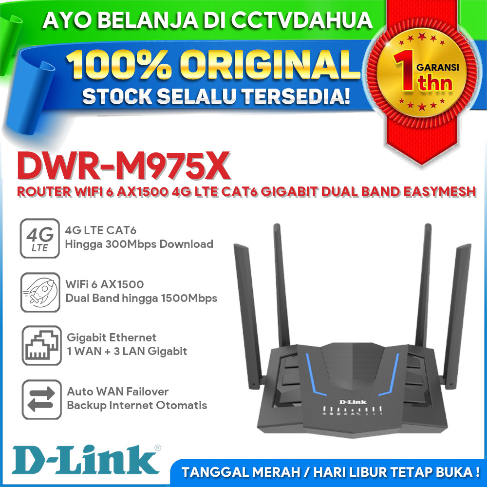 D-LINK DWR-M975X ROUTER WIFI 6 AX1500 4G LTE CAT6 GIGABIT DUAL BAND EASYMESH
