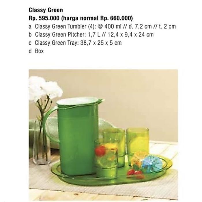 HOT SALE Teko Gelas Set Nampan Tupperware Classy Green
