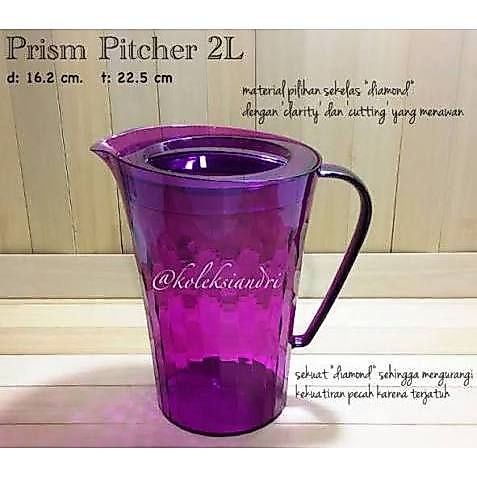 prisma pitcher tupperware teko kristal ungu