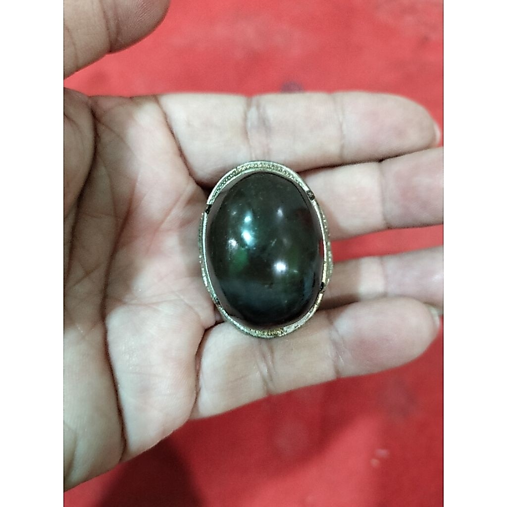 Cincin batu mustikaa Kayu ulin menang.dijamin asli