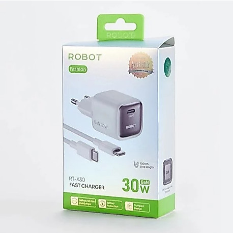 CHARGER ROBOT RT-X30 30W | ORIGINAL | FAST CHARGING | TYPE-C TO TYPE-C