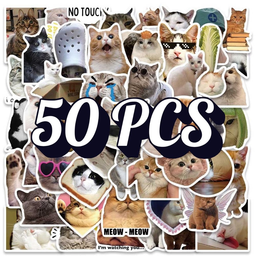 

Stiker Lucu Cat Emoticons INS – Hot Style Kucing, Anti Air Waterproof Decal Motor Helm Laptop HP Botol Minum Koper Buku Journal