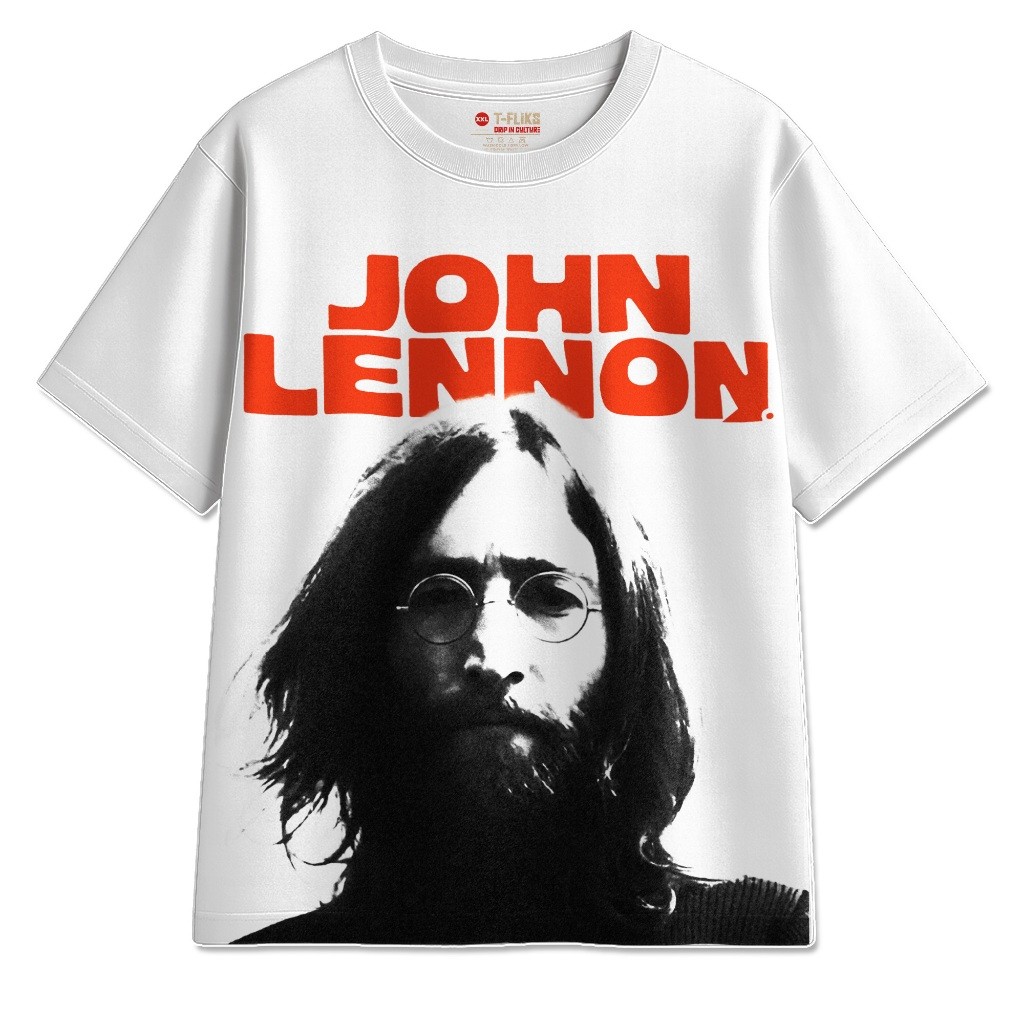 (COD) JOHN LENNON KAOS BAND TSHIRT OVERSIZE UNISEX PUTIH - TFLIKS