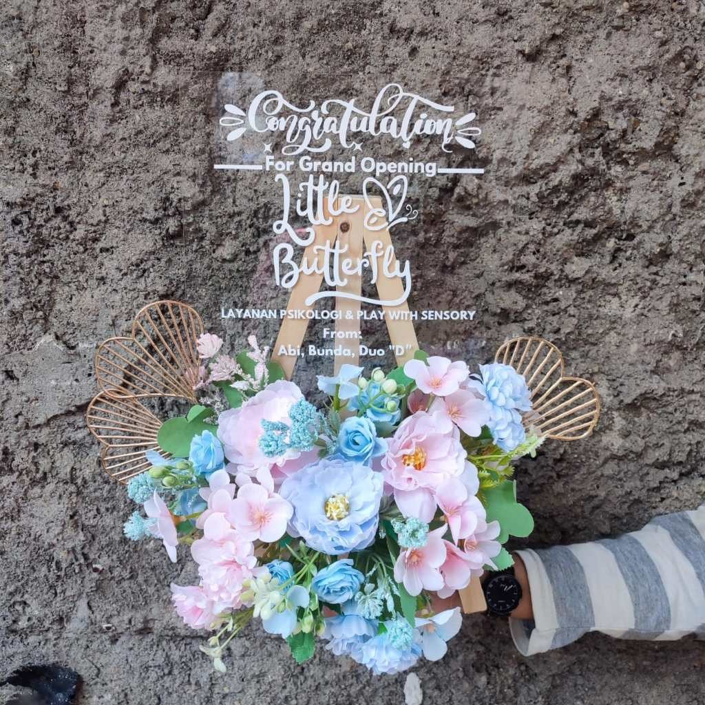 Akrilik/Acrylic Bunga Stand Ukuran A4 & A3 Buket Bunga Artificial