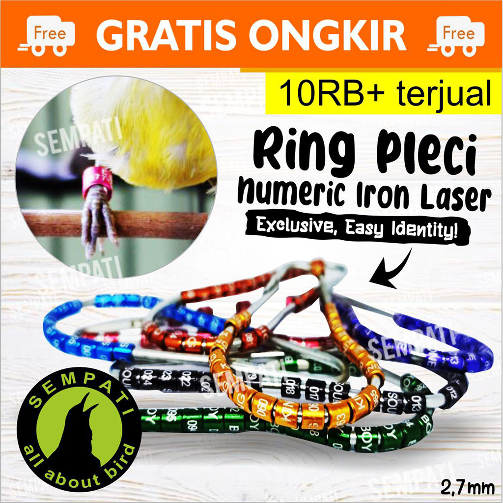 SEMPATI RING PLECI LASER STAINLES RING PENANDA GELANG CINCIN KAKI BURUNG FINCH BLACKTHROAT BURUNG KE