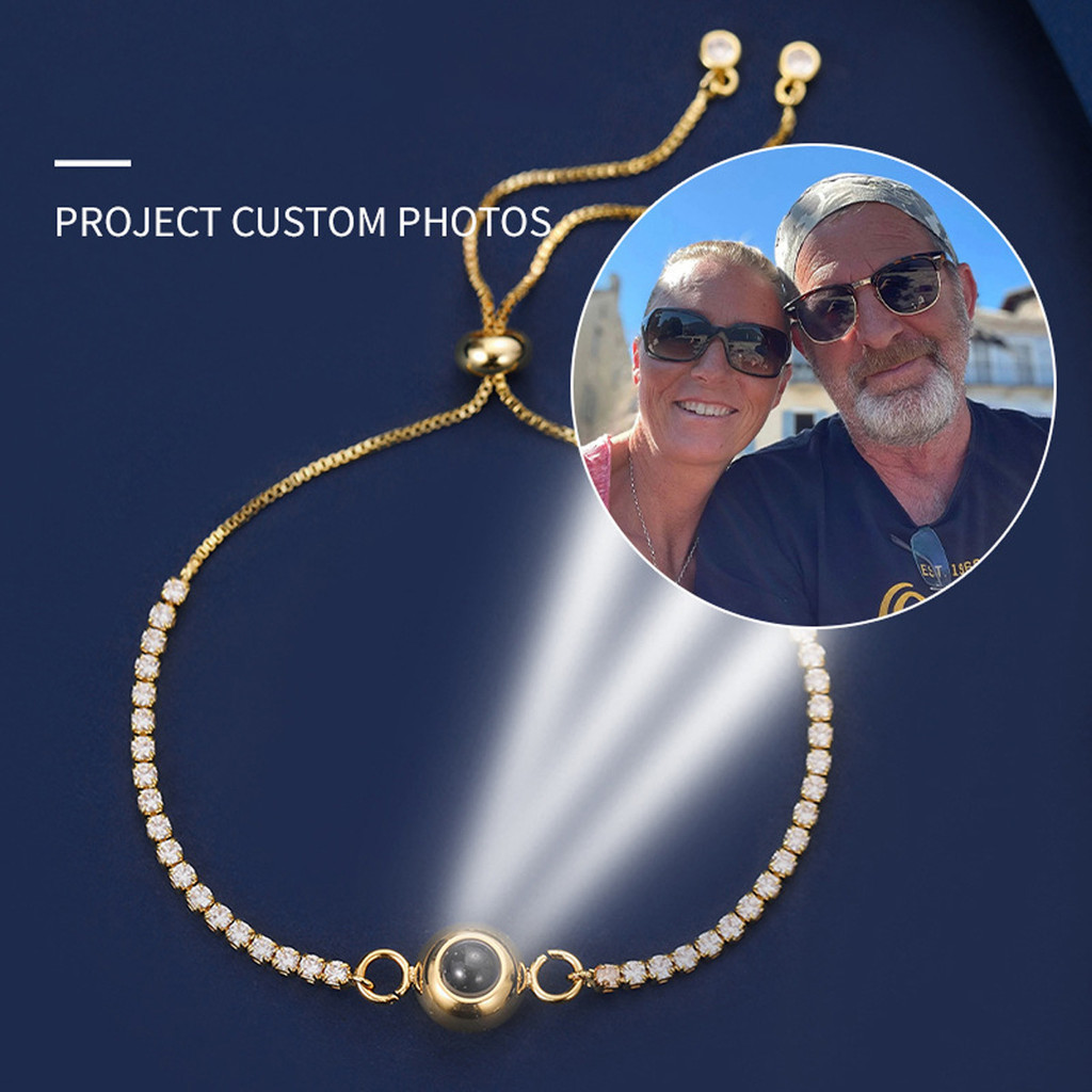 ORINTHIA Gelang S925 Custom Proyeksi Foto Pria Wanita Hadiah Ulang Tahun Anniversary Kotak Hadiah Be