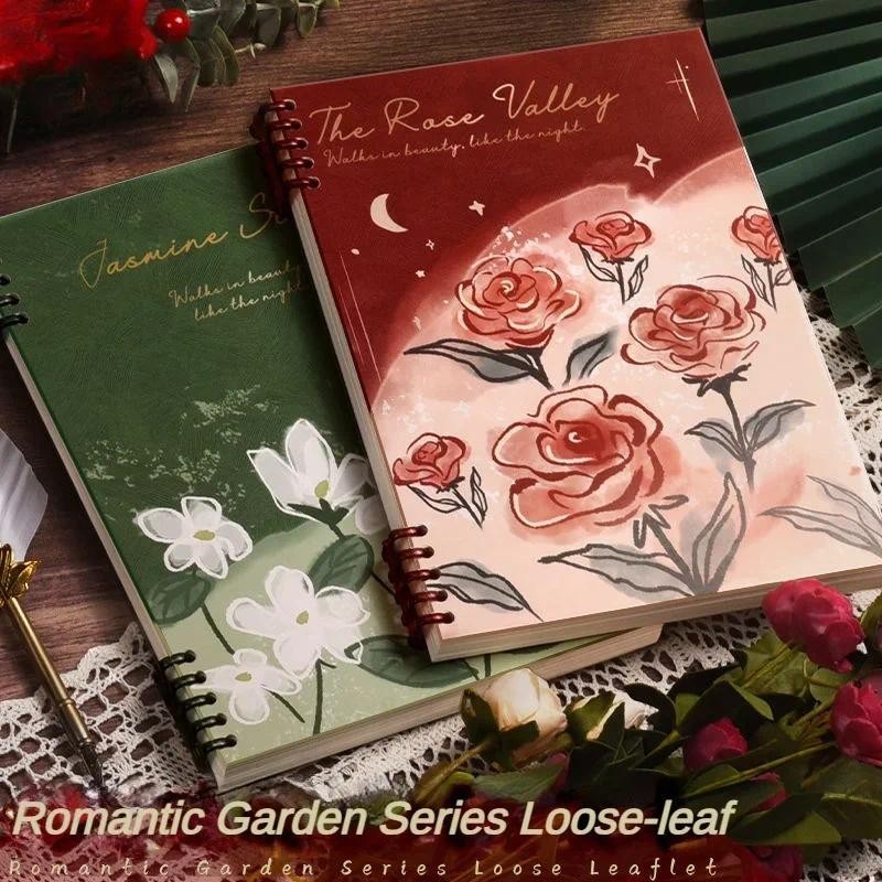 

Romantic Garden Loose Spiral Notebook Removable Notebook Good-looking Non-Stick A5 Student Only Notepad Diary school supplies