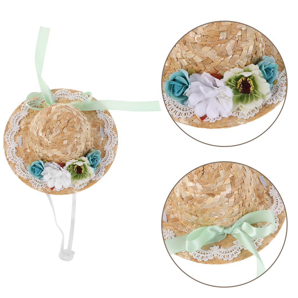 

Straw Hat Mini Hats for Crafts Accessories Micro Landscape Ornament Crafting Making Supplies Prop