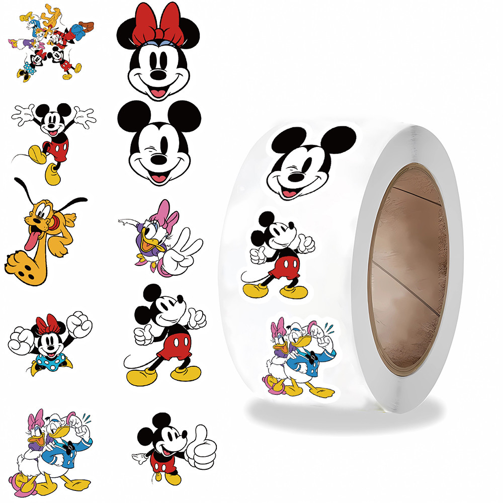 

500PCS Mickey Alien Scroll Roll Sticker Y2k Fashion Stationery DIY Notebook Pikachu Cafe Phone Pikachu Home Decorations Stickers