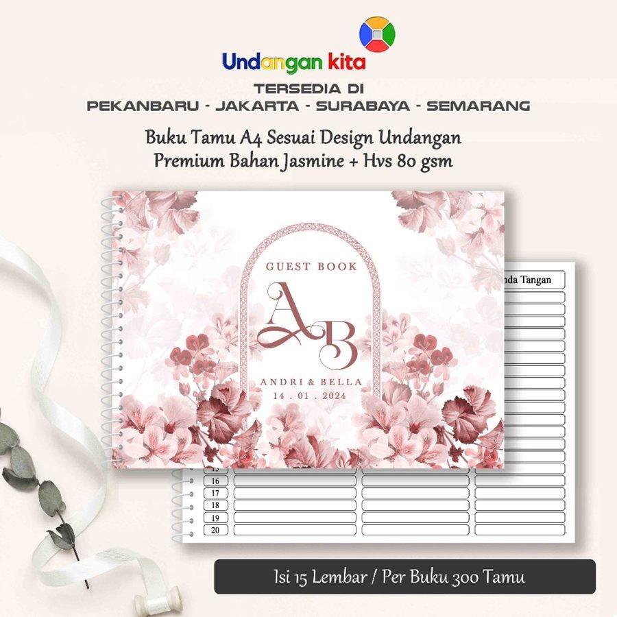 

NEW DESAIN Undangan Kita Buku Tamu Softcover 1 Buku Isi 300 Tamu FR Series 21-38