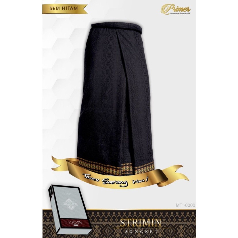 Sarung Wadimor Primer  Strimin Mercerized Warna Khusus Hitam Motif Songket