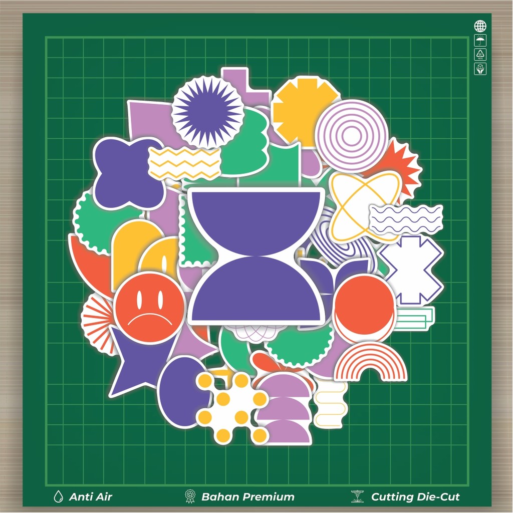 

HOT 50 PCS STIKER Stiker Geometric Brutalist Shape [Bentuk Geometris] Stiker Fashion Cars Decal Dingin Kartu Album Custom Vinyl Anti Air- Sticker Aesthetic Buku Journal Koper Casing HP Tablet Laptop Helm Motor Botol Minum