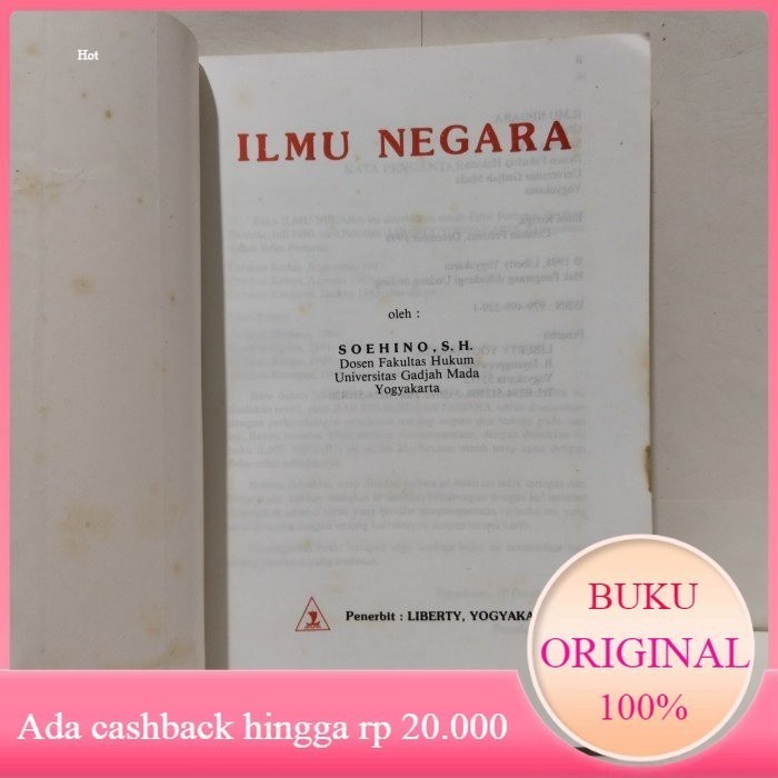 Buku ILMU NEGARA Edisi Tiga Soehino Original Bekas