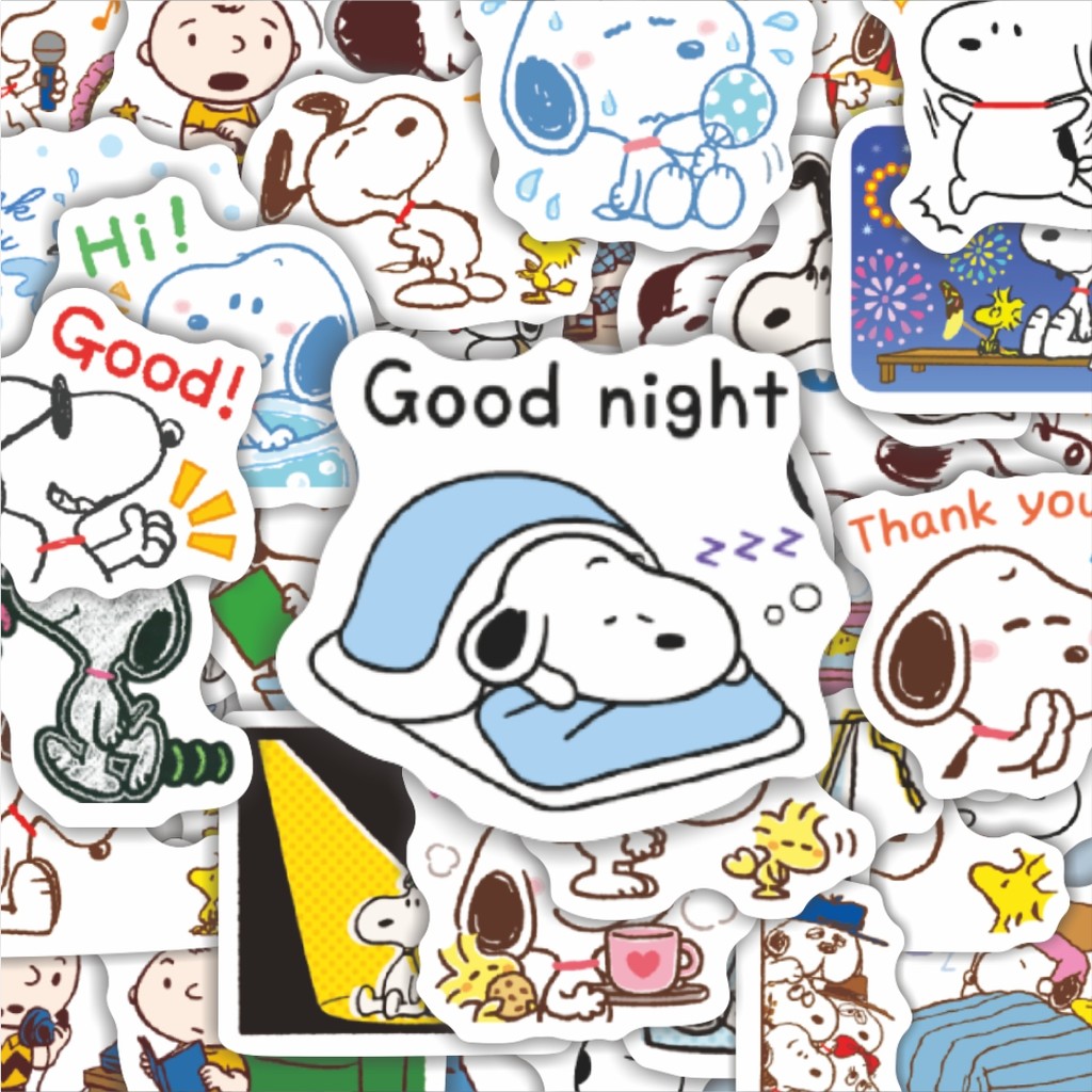 

100PCS Lucu Stiker Kartun Snoopy V36 Stiker Aesthetic Stiker Anti Air Stikers Berperekat Waterproof sticker decal buat Motor Helm Buku Journal Koper Casing HP Laptop Botol Minum Hadiah anak