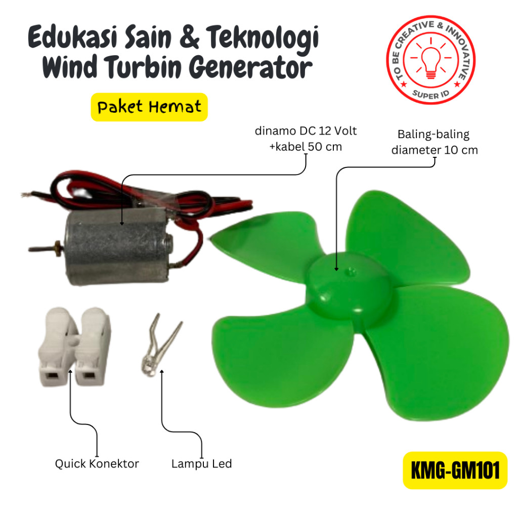 Wind Generator Untuk Edukasi Listrik Tenaga Angin Bahan Peraga Generator