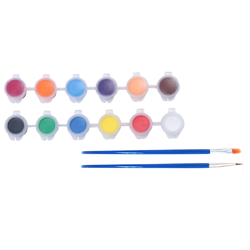 

1 set 12 Colors Acrylic Paint Set Durable Plastic Alloy Lightweight Kids Painting Pigment Portable Art Craft Supplies Graffiti