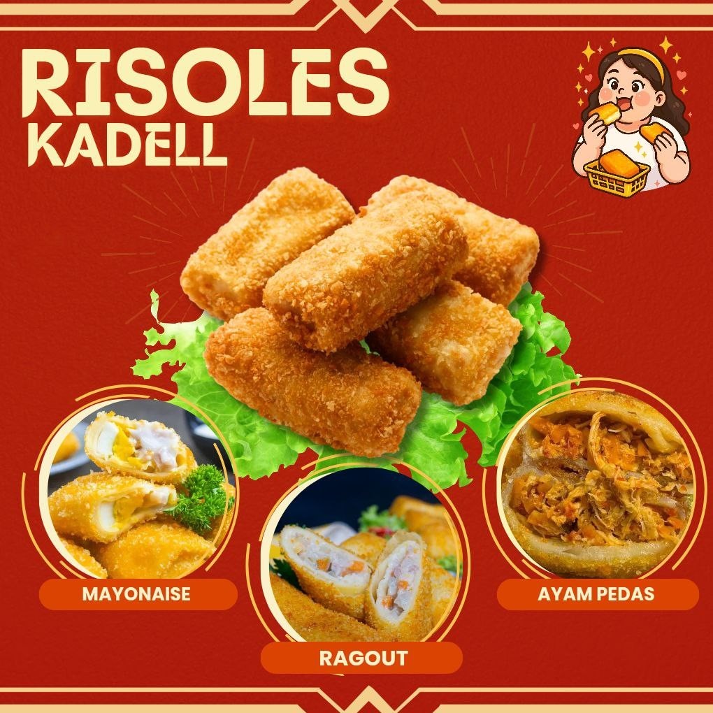 

Risol Ayam Suir Pedas / Risoles Smoked Beef Egg Mayonaise / Risol Creamy Ragout Frozen Food
