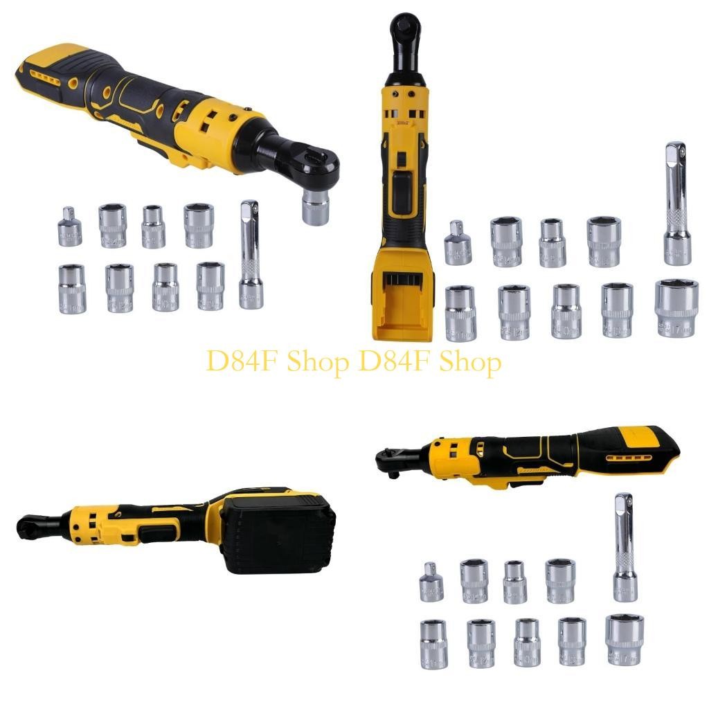 D84F 3/8" Cordless Ratchet Wrench Power Ratchet Wrench 400RPM Electric Battery Ratchet Wrench 1/4" A