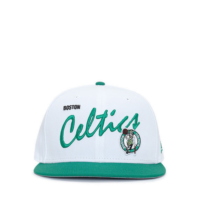 New Era 950 Q424 NBA Vintage Script Boston Celtics Men's Cap - Optic White